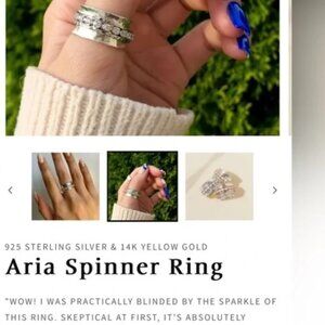 IDEAURE 925 Sterling CZ Aria Spinner Fidget Ring Gorgeous & Substantial